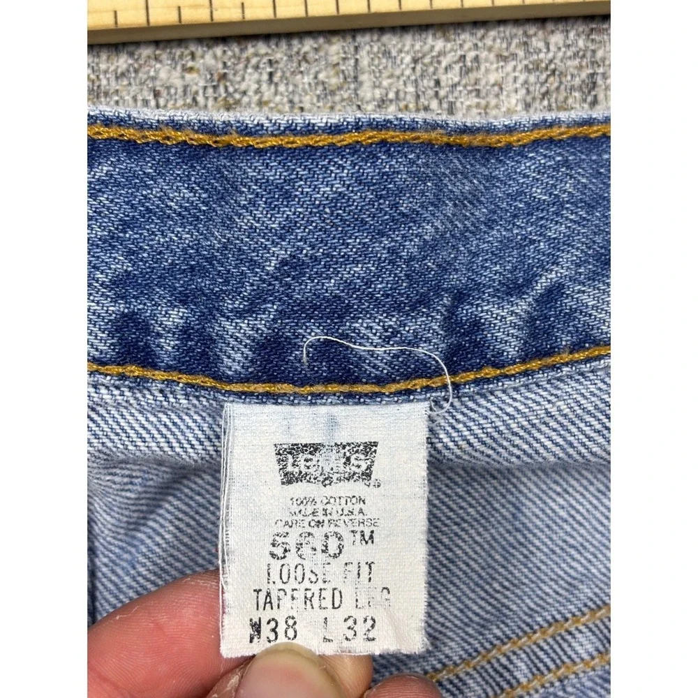 Vintage Levis 560 Loose Fit Tapered Leg Jeans Mens 38x31 Blue Made in‎ USA Denim